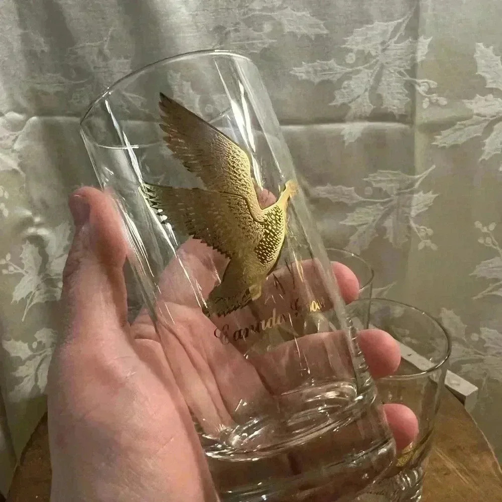 Vintage Set of 4 Golden Canada Goose Libbey Glasses